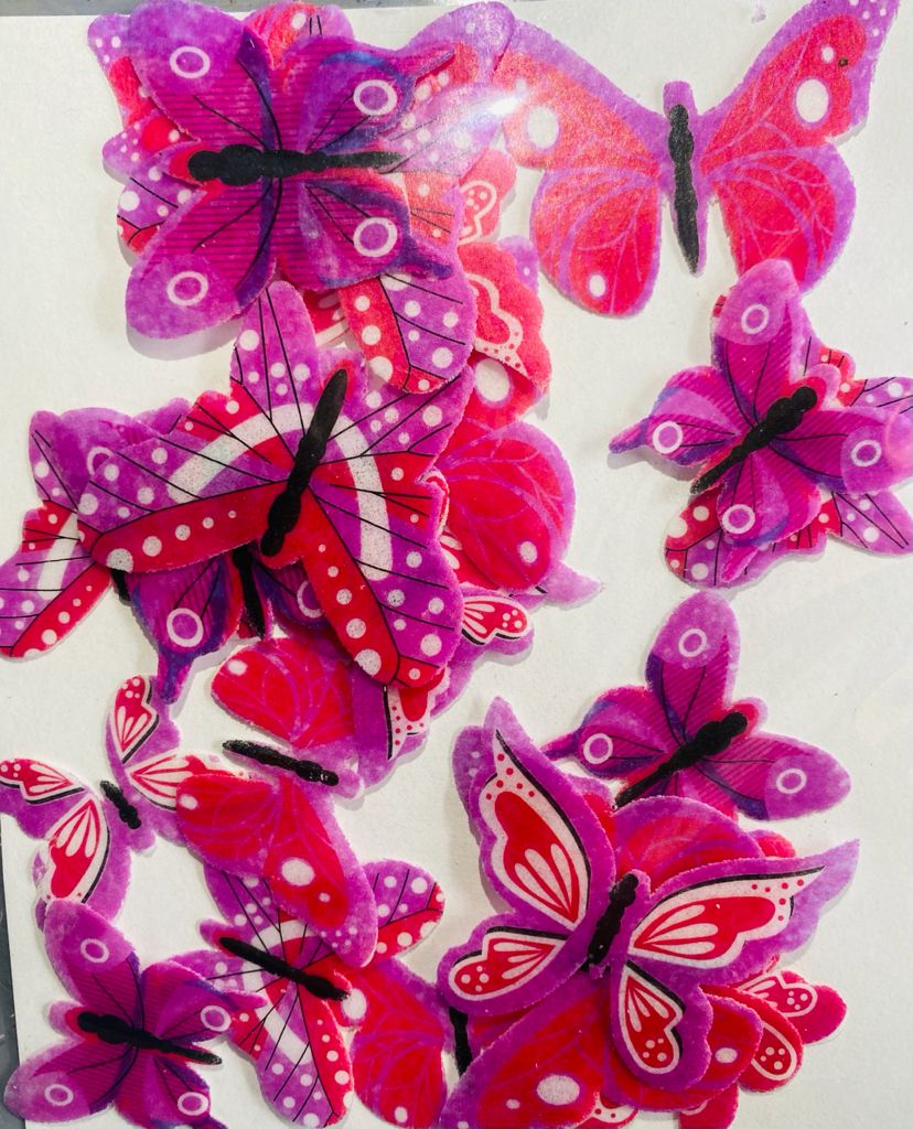 Edible Colorful Miniature Butterflies on Wafer Paper