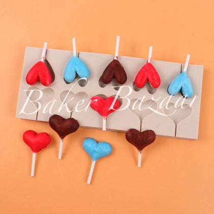 Fondant Mould Love Lollipop Heart Shape- Fondant Clay Marzipan Mould.