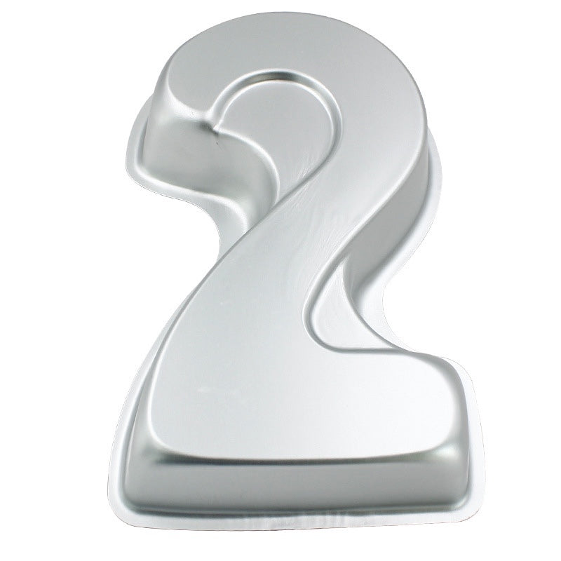 Aluminium Numeric Moulds For Cake Baking Mould Shape No.2 Baker Bazaar